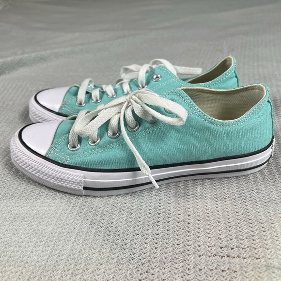 Converse Chuck Taylor All Star Low Top Sneakers Womens 7.5 Teal Turquoise Canvas - Picture 2 of 13